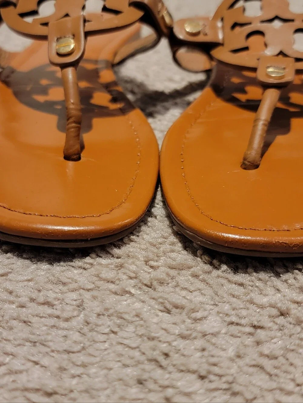 Tory Burch Miller Sandals Vintage Vachetta Size 8.5